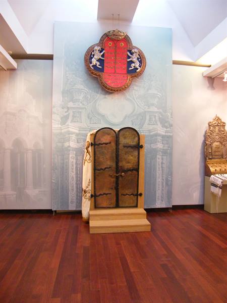 The cabinet that holds the Torah