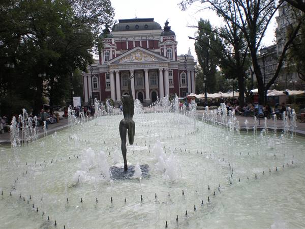 Theatre and fountain Sofia