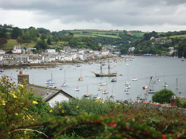 fowey seen from polruan, on the opposite bank of the river fowey
