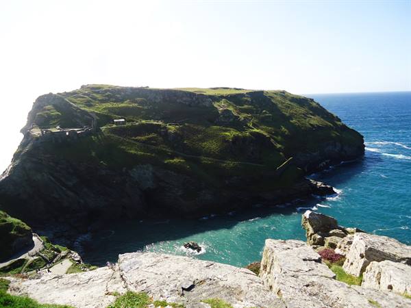 view of tintagel castle, mythical home of King Arthur
