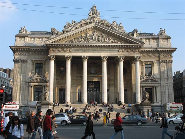 Brussels - The Stock Exchange on Boulevard Anspach