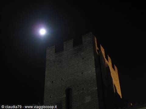 Castles and medieval villages in Tuscany. Full moon in Certaldo Alto (FI)