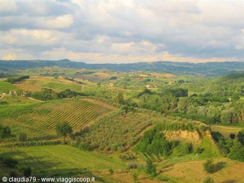 Tuscan countryside in Certaldo Alto (FI) view of Tuscany