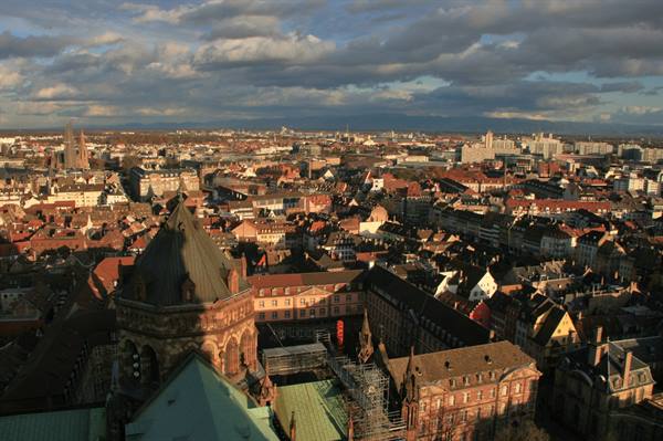Strasbourg view from the cathedral terrace