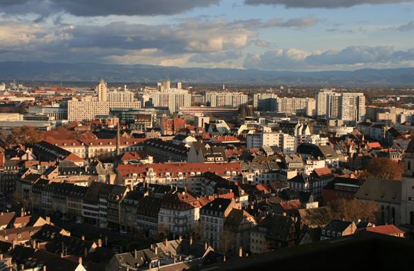 Strasbourg view from the cathedral terrace