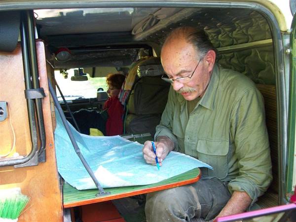 Giovanni Dondi studies the route