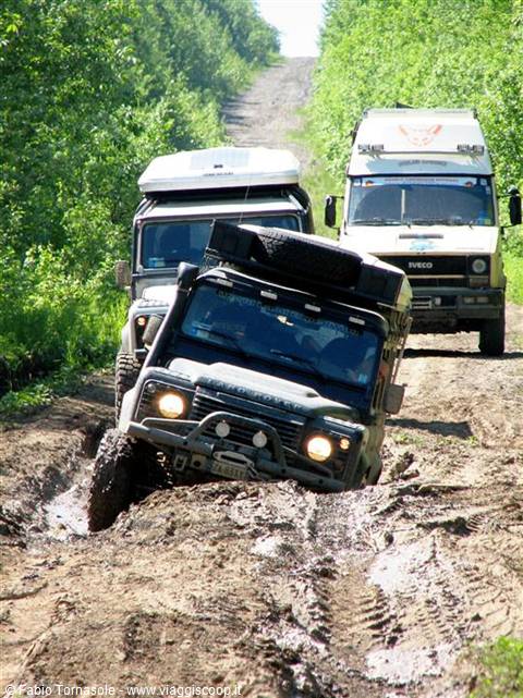 with deep potholes