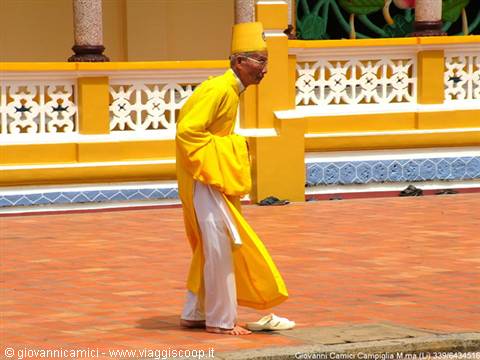 Religious figure of the Cao Dai temple of Tay Ninh