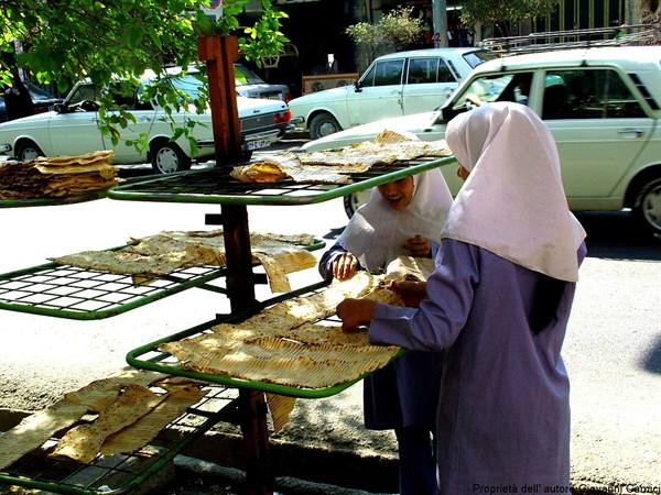 Tidying up the bread just bought