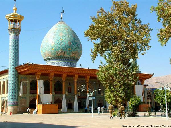 Shiraz-courtyard of the Shan-e-Cheragh mausoleum