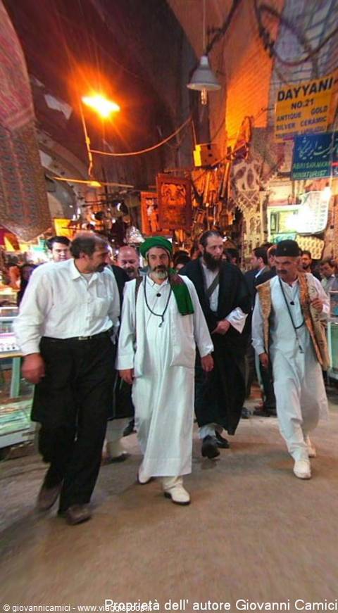 Sufi religious men at the Isfahan bazaar.