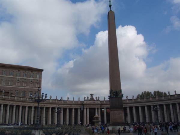 Egyptian granite obelisk in St. Peter's Square between Bernini's colonnades
