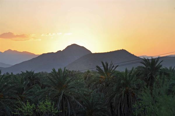 sunset over the Giganta