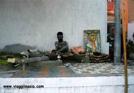a naga sadhu near the ghats