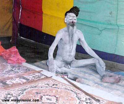 a naga sadhu in meditation