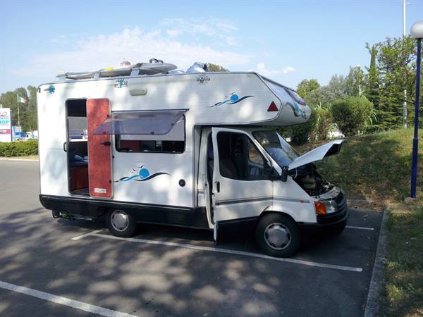 My little camper resting after the nice trip from rome to the border
