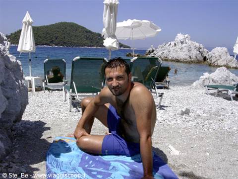 Me near Panormos beach