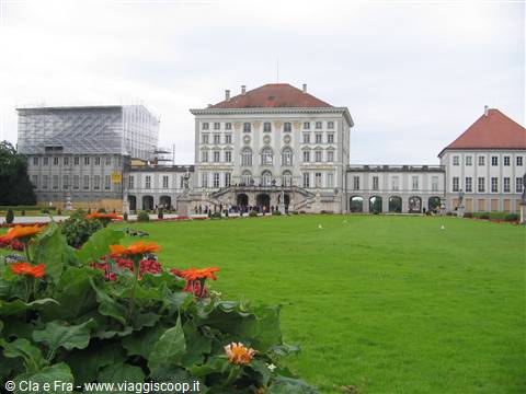 Munich - flowers with Nymphenburg  background