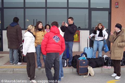 Some mates outside the airport before departure