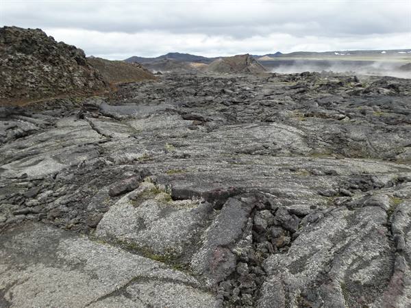 Krafla geothermal area, lava field.