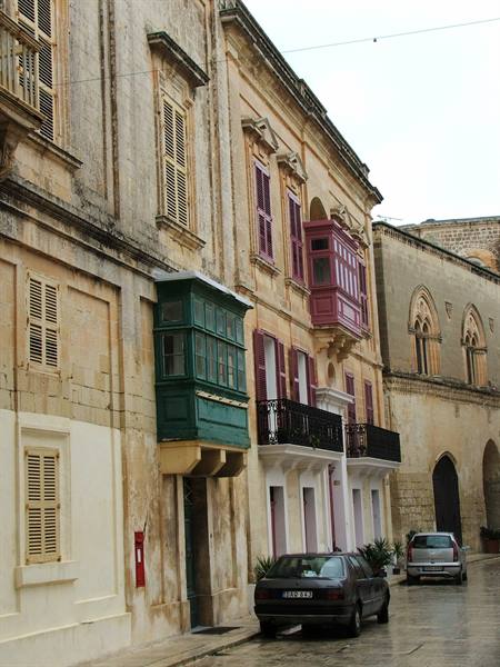 typical balconies,Mdina