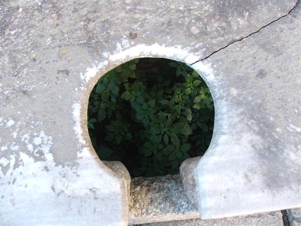 detail of a public latrine