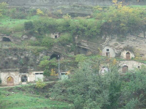 Barile,cellars carved into the volcanic stone