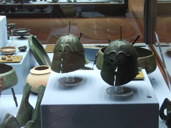 Greek helmets,Melfi Castle