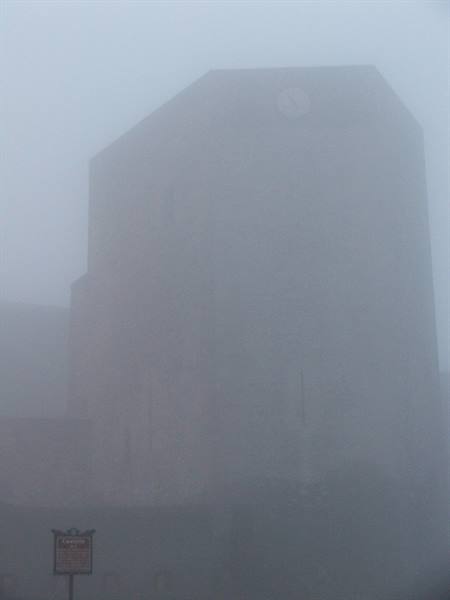 Keep of Melfi castle,in the fog
