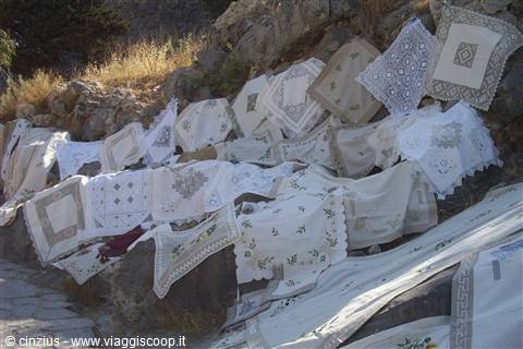 Lindos - Embroiderers on the path to the Acropolis