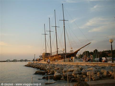 an old sailing ship in the harbour