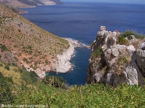 White-rock cove and Mediterranean scrub along the Zingaro reserve coastline