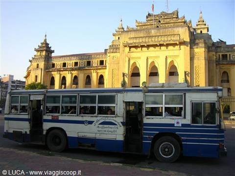 Yangon - City Hall and Buses...