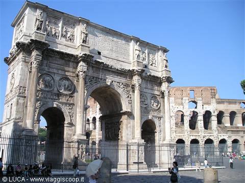 The arch of Constantine and the Colosseum