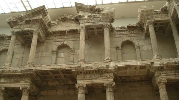 Marble facade of the Miletus market gate rebuilt inside Berlin's Pergamonmuseum