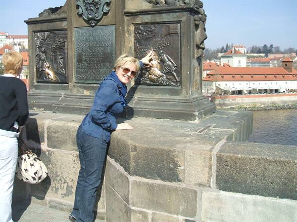 on Charles Bridge - brings good luck