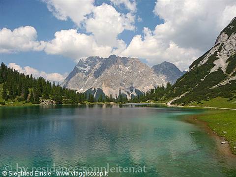 The Zugspitze, the highest peak in Germany on the Tyrol / Bavaria border