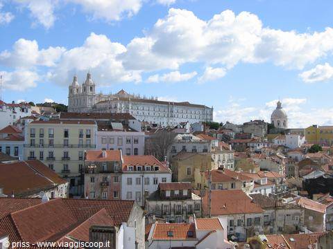 São Vicente de Fora monastery above Alfama rooftops, Lisbon