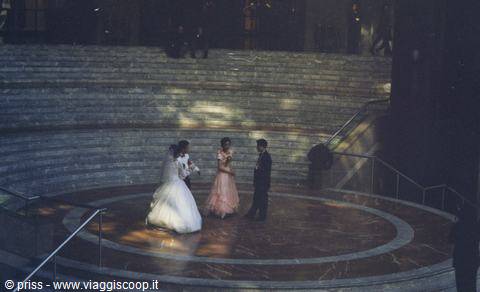 at the world trade centre the Japanese were taking wedding photos
