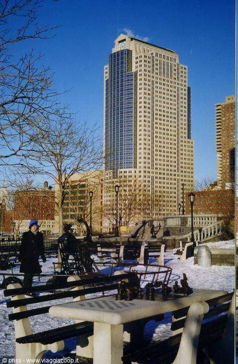 A snowy playground