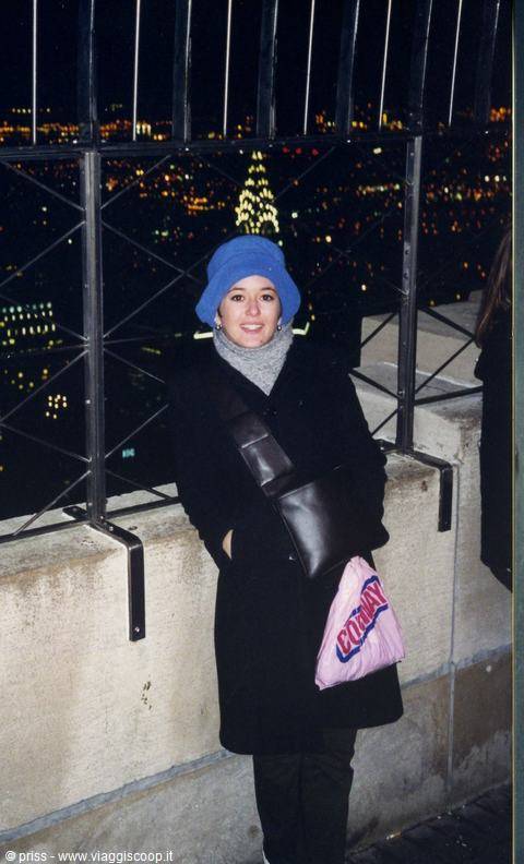 From the Empire State Building. The tip of the Chrysler seems perched on my head!