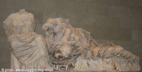 Fragments of the Parthenon marbles in stone, at the British Museum, London