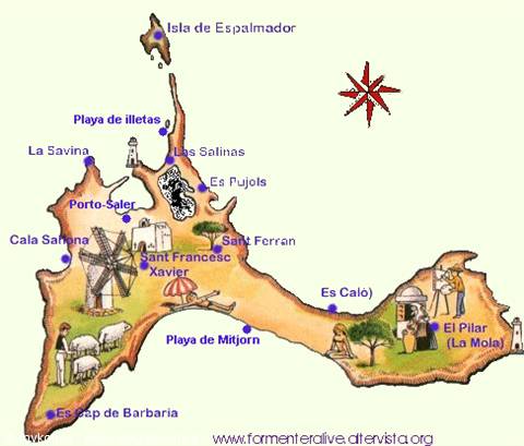 Map of Formentera