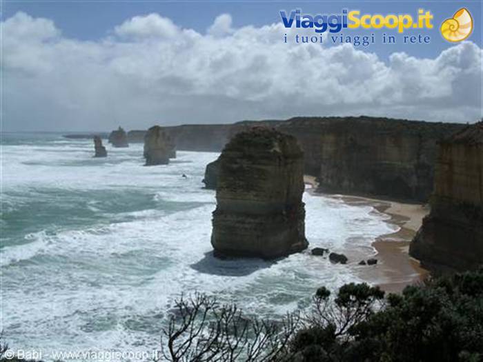The Twelve Apostles, limestone sea stacks rising from windswept southern ocean