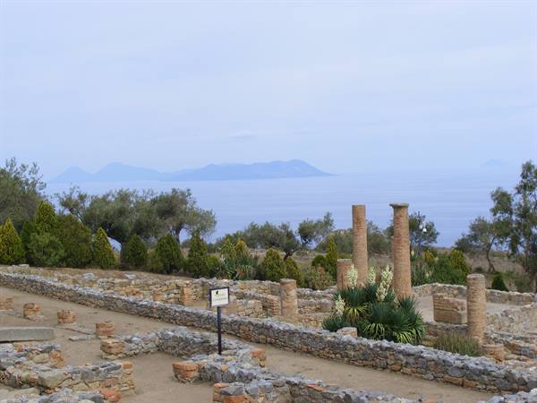 negropoli tindari (me) with volcano-lipari and salina and on the right in the distance panarea