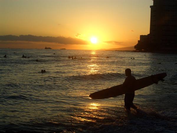 SUNSET AT WAIKIKI