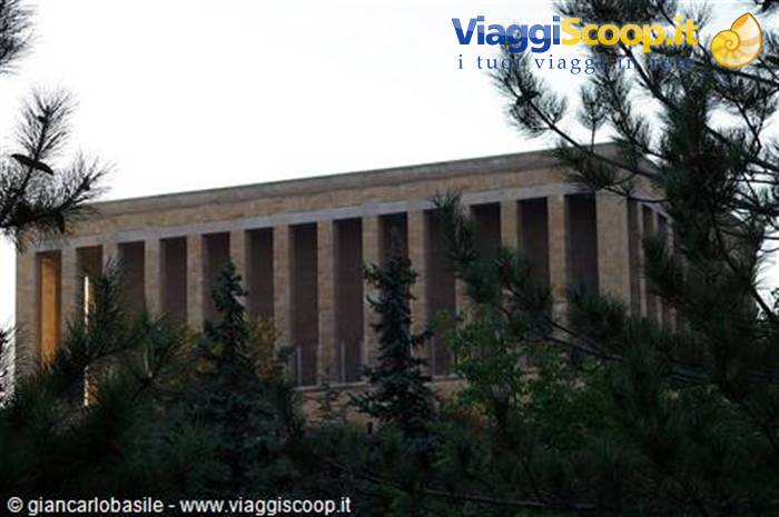 Anıtkabir, Atatürk's mausoleum in Ankara, framed by pines