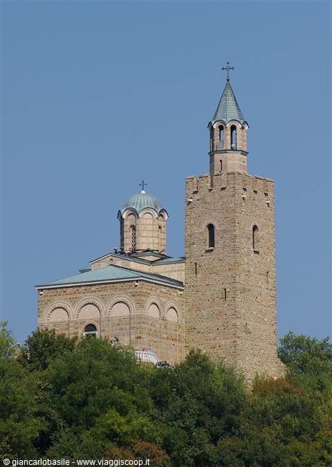 Stone patriarchal cathedral with bell tower on Tsarevets, Veliko Tarnovo