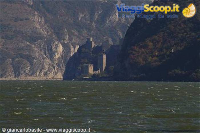 Golubac Fortress on the rocky cliffs above the Danube
