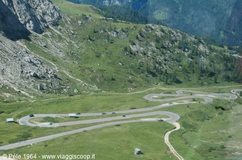 Pordoi Pass - the hairpin bends of Marco